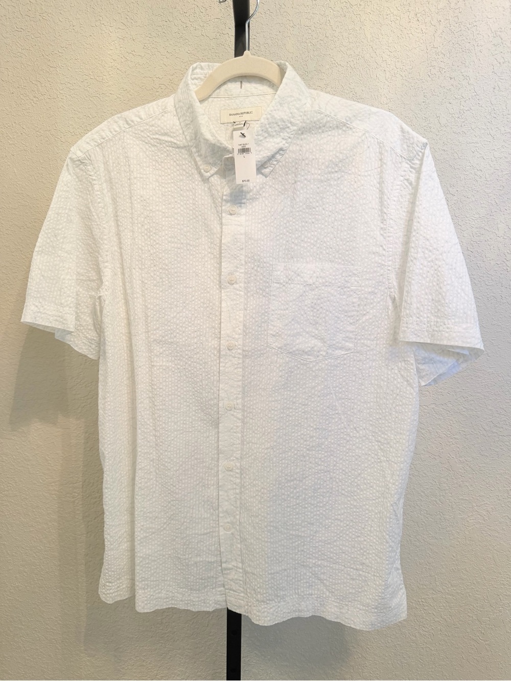 🆕Banana Republic Seersucker Standard-Fit Shirt in paisley print blue